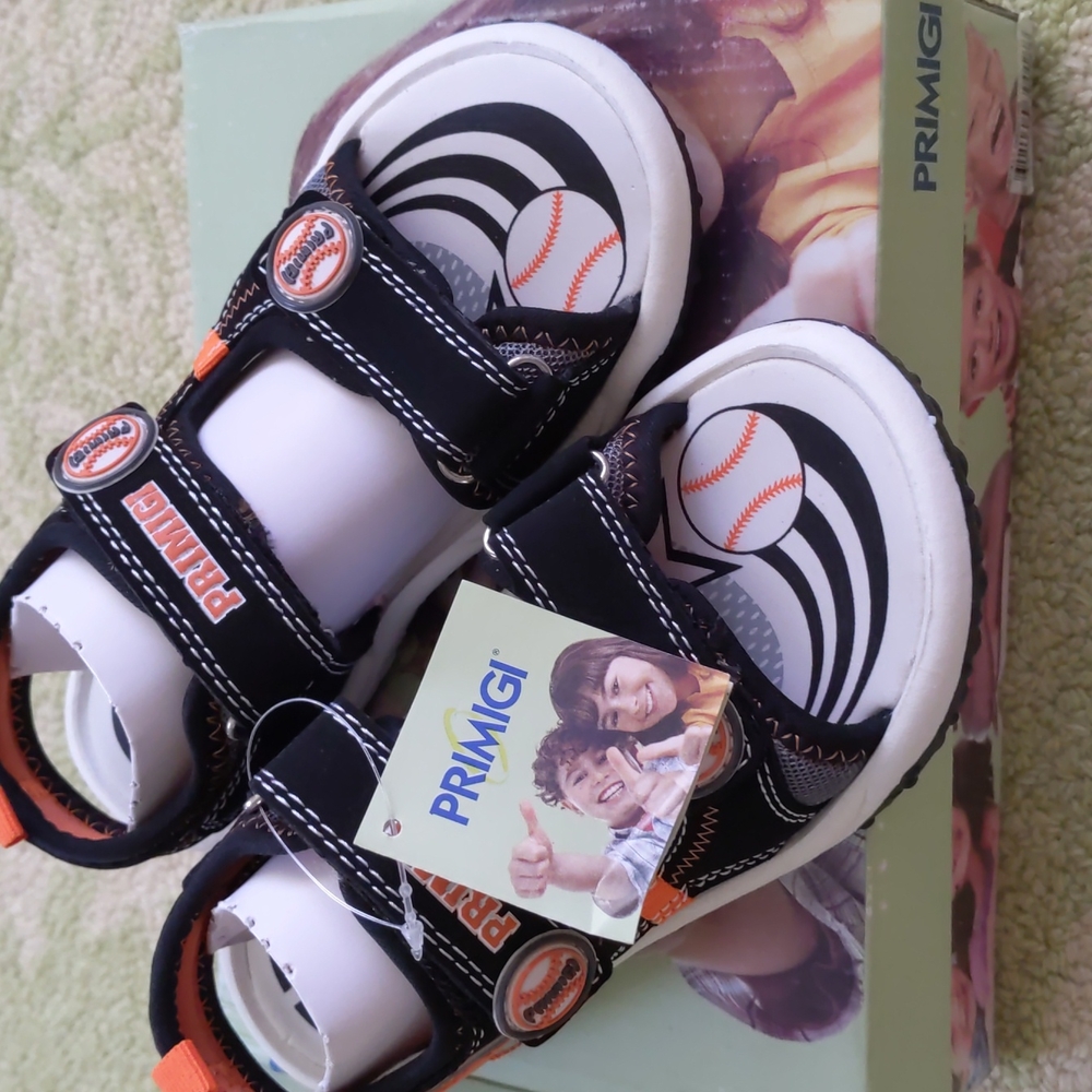 Primigi boys sandal size 30(US12.5) black orange color
